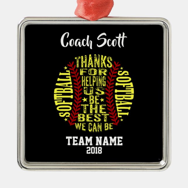 Entraîneur de softball GIFT ORNEMENT PERSONNALISÉ (Devant)