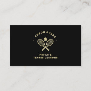 Entraîneur de tennis Carte de visite d'or noir