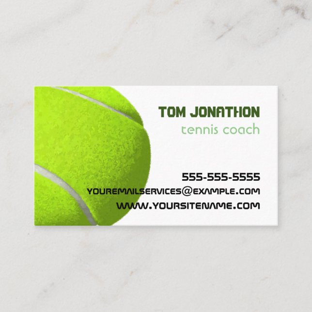 entraîneur de tennis professionnel Carte de visite (Devant)