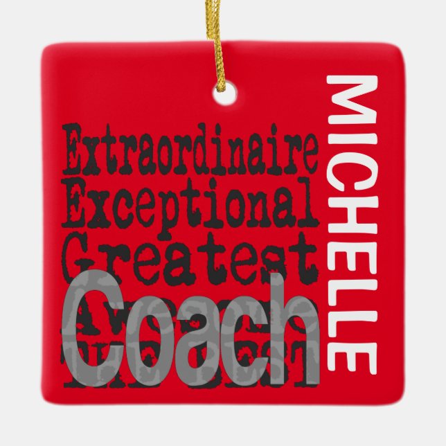 Entraîneur Extraordinaire CUSTOM Ornement en céram (Devant)