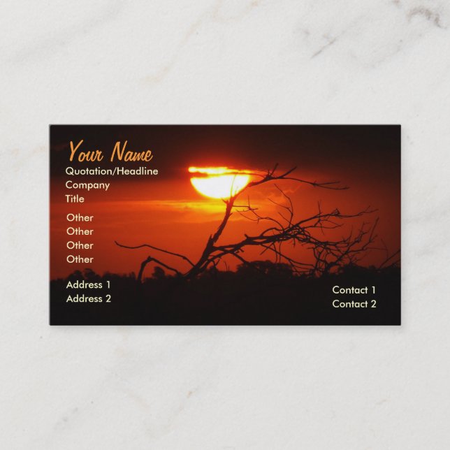 Entre le Carte de visite du coucher de soleil (Devant)