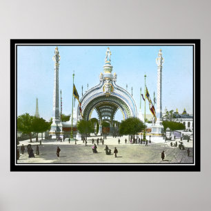 Entrée à l'Expo Paris 1900 Affiche Vintage