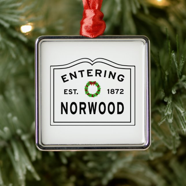 Entrée de Norwood Massachusetts Ornement en métal (Arbre)
