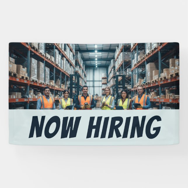 Entrepôt MAINTENANT l'embauche bannière logistique (Horizontal)