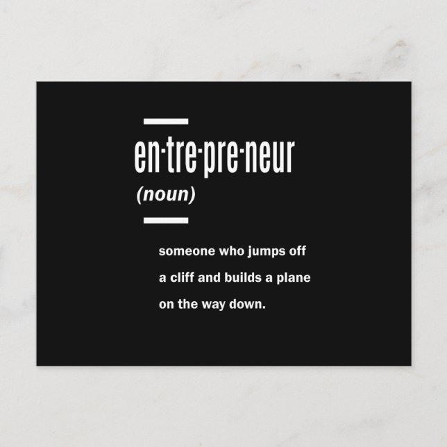 Entrepreneur Definition Geschenkideen Postkarte (Vorderseite)
