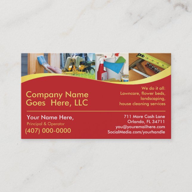 Entrepreneur/Handyman/Faire tout / Carte de visite (Devant)