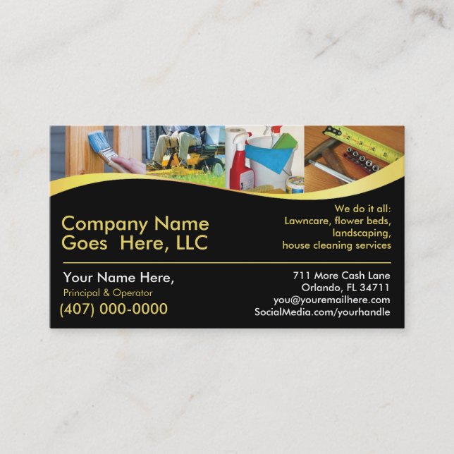 Entrepreneur/Handyman/Faire tout / Carte de visite (Devant)