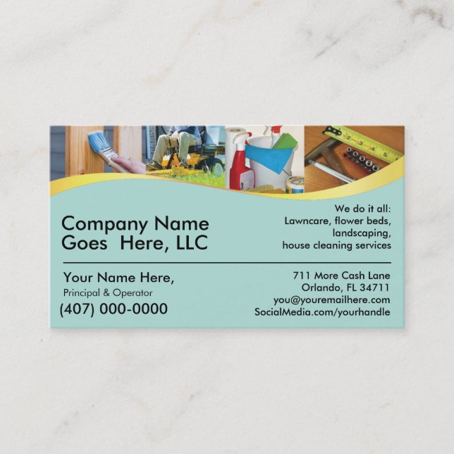 Entrepreneur/Handyman/Faire tout / Carte de visite (Devant)
