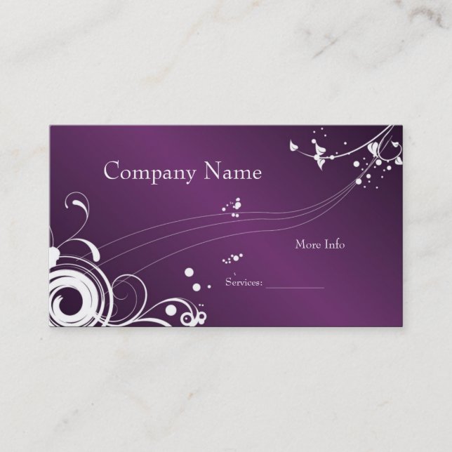 Entreprise carte de visite Elegant Purple White (Devant)