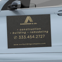 Entreprise de construction or noir publicité