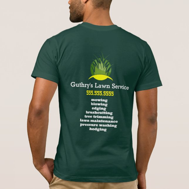 Entreprise de service de pelouse / T-shirt payant (Dos)