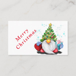 Entreprise Noël Carte de visite Gnome avec cadeau