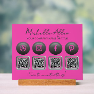 Entreprise Social Media QR Codes Signal acrylique