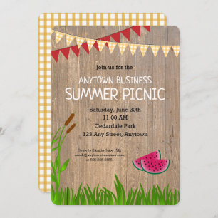 Entreprise Summer Picnic Rustic Invitation
