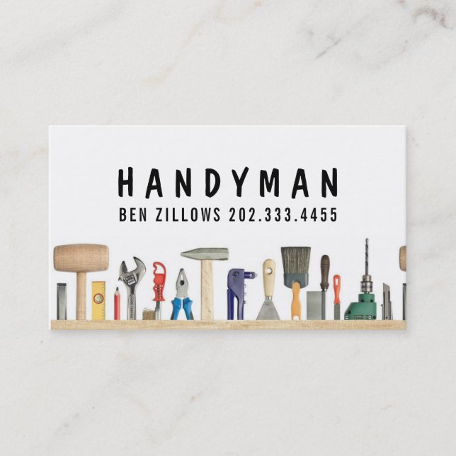 Entretien, construction, Carte de visite Handyman (Devant)