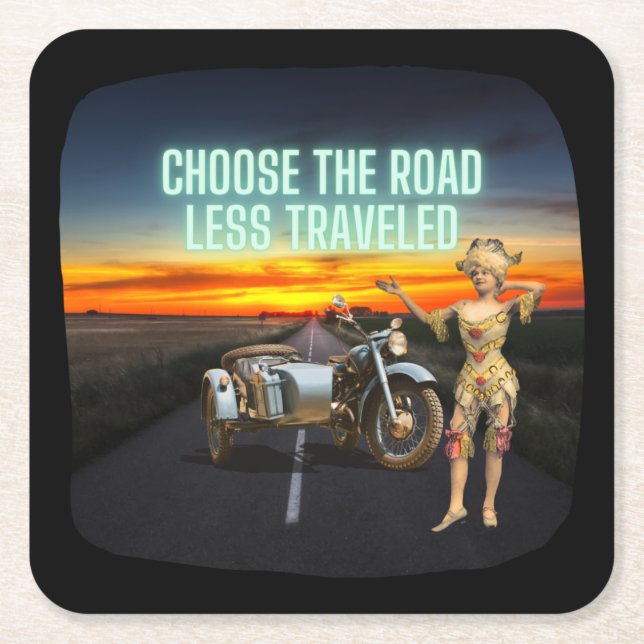 Entscheiden Sie sich für die "Road Lless Traveled  Rechteckiger Pappuntersetzer (Vorderseite)