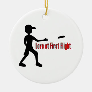 Entscheidende Frisbee-Liebe am Erstflug Keramik Ornament