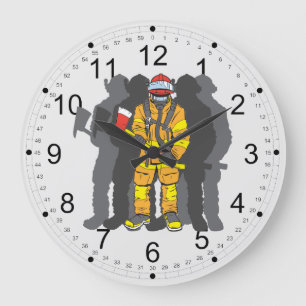 Entscheidender Feuerwehrmann Große Wanduhr