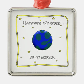 Entscheidender Frisbee ist meine Welt Silbernes Ornament
