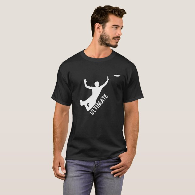 Entscheidender Frisbee-Silhouette-T - Shirt (Vorne ganz)