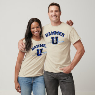 Entscheidendes BLAUES SCHWARZES des HAMMER-U T-Shirt