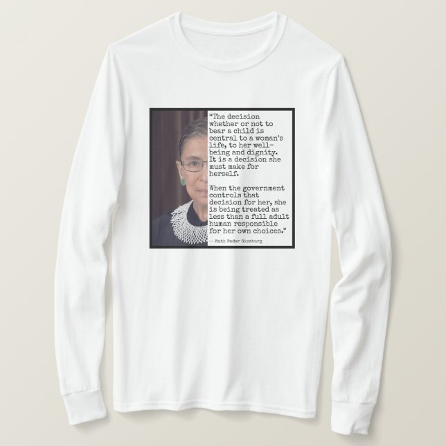 Entscheidung der RBG, Kinder zu tragen, Zitat T-Shirt (Design vorne)