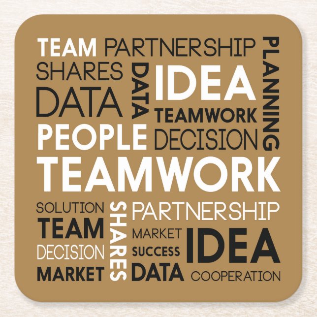 Entscheidung über den Erfolg von Teamwork-Partnerl Rechteckiger Pappuntersetzer (Vorderseite)
