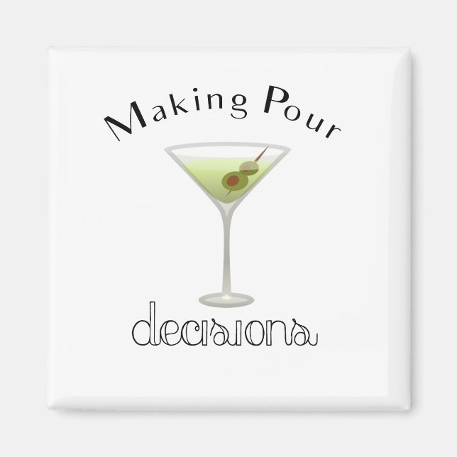 Entscheidungen mit Martini Glass treffen Magnet (Vorne)