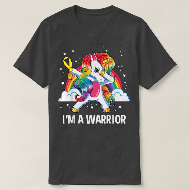 Entschlackung Einhorn Kinderkrebs-Sensibilisierung T-Shirt (Design vorne)