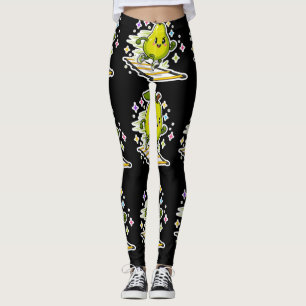 Entschlossene Birnen-Agility-Leiter-Workout-Cartoo Leggings