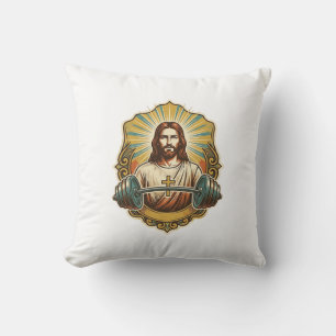 Entschlossener Jesus Schwerer Eisenkurzhantel Kraf Kissen