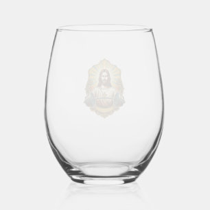 Entschlossener Jesus Schwerer Eisenkurzhantel Kraf Weinglas Ohne Stiel