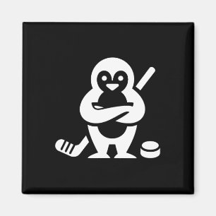 Entschlossener Pinguin-Hockey-Silhouetten-Design Magnet