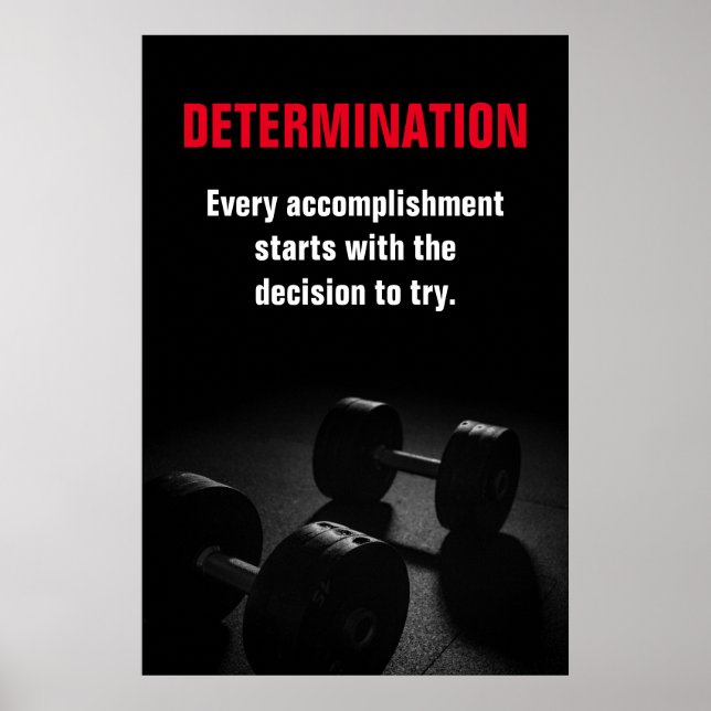 Entschlossenheit Bodybuilding Fitness Motivierend  Poster (Vorne)