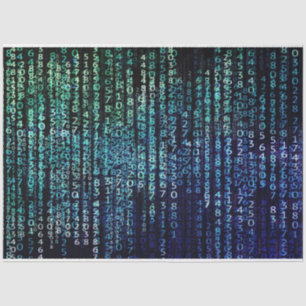 Entschlüsselung nach binärem Code für Technologie Seidenpapier