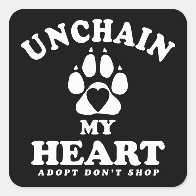 Entschlüsselung von Herzen | Adoption von Hunden Quadratischer Aufkleber (Vorderseite)