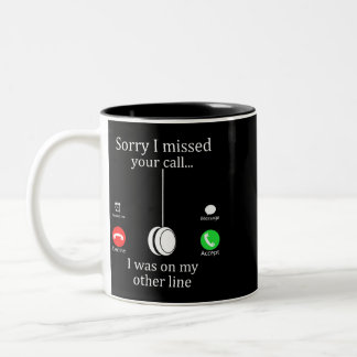 Entschuldige, dass ich deinen Anruf verpasst habe, Zweifarbige Tasse