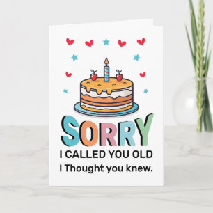 Entschuldige, dass ich dich Old Birthday Grußkarte Karte