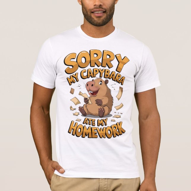 Entschuldige, dass mein Capybara meine Hausaufgabe T-Shirt (Vorderseite)
