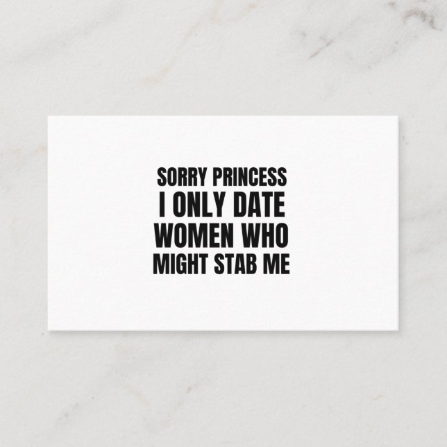 Entschuldige Prinzessin, ich treffe nur Frauen, di Visitenkarte (Vorderseite)