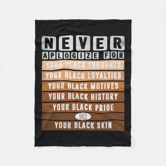 Entschuldigen Sie Black History Month Blm Melanin  Fleecedecke (Vorderseite)