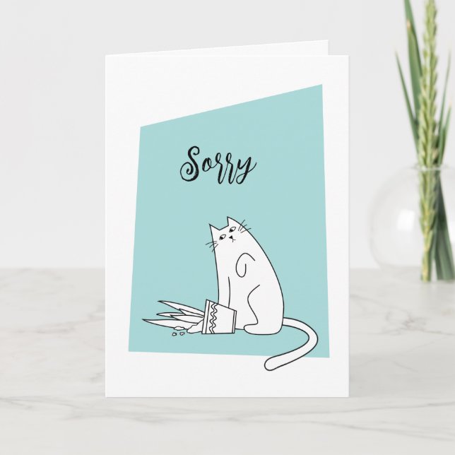 Entschuldigen Sie die Grußkarte der Cat Pflanze Karte (Vorderseite)