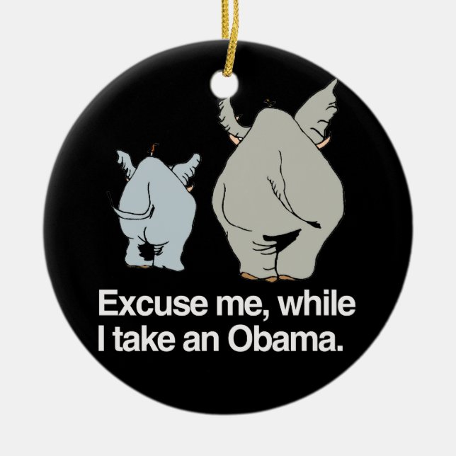 Entschuldigen Sie mich, während ich einen Obama - Keramikornament (Vorne)