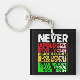 Entschuldigen Sie sich nie, Black History Month Gr Schlüsselanhänger