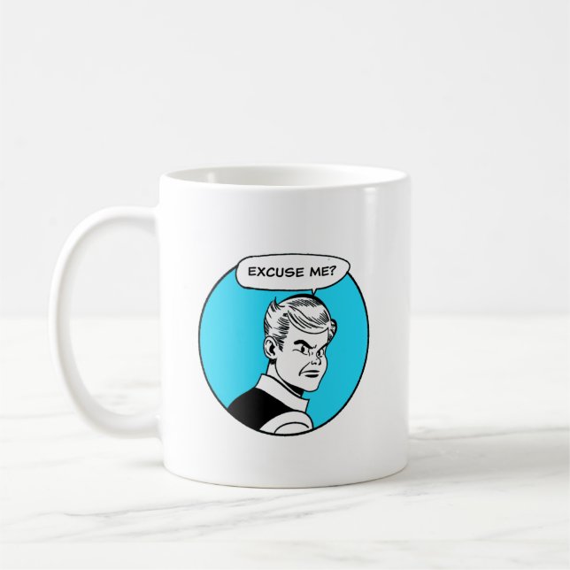 Entschuldigen Sie, während ich meinen Kaffee ferti Kaffeetasse (Links)