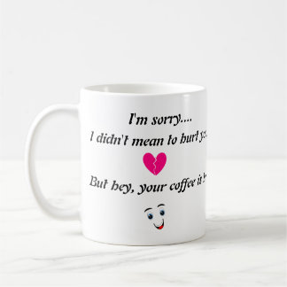 Entschuldigung bei einer Drehung - gebrochenes Her Kaffeetasse