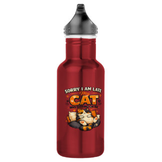 Entschuldigung, dass ich zu spät bin – meine Katze Edelstahlflasche