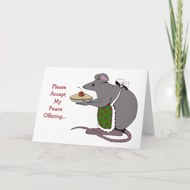 Entschuldigung: Friedensangebot: Maus, Kuchen Karte (Vorderseite)