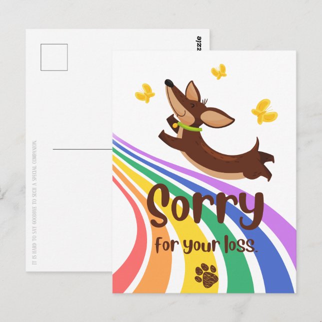 Entschuldigung für den Verlust der Postkarte Ihres (Vorne/Hinten)