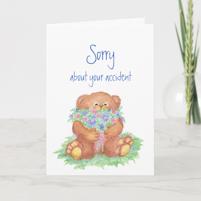 Entschuldigung für Ihre Teddy-Bären-Blume Karte (Vorderseite)